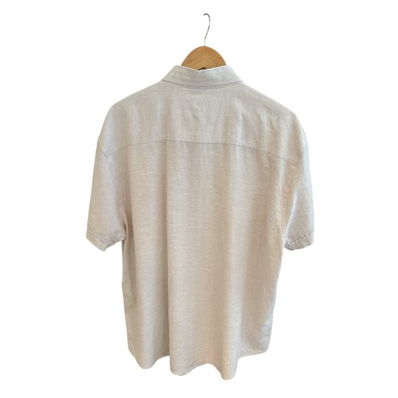 Baird McNutt Linen Short Sleeve Button-Up Shirt XL powder pink Mens Casual Light - Picture 2 of 7